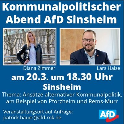 Event-Flyer Kommunalpolitischer Abend in Sinsheim