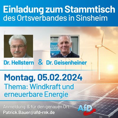 Event-Flyer Informationsabend zum Thema Windkraft und erneuerbare Energie 