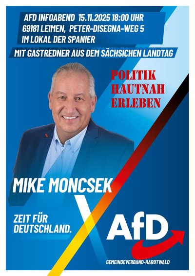 Event-Flyer Infoabend des GV Hardtwald mit Mike Monscek MdL