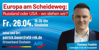 Event-Flyer Europa am Scheideweg: Russland oder USA-wo stehen wir?