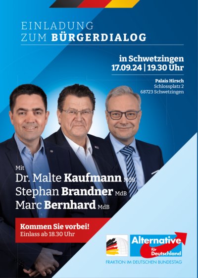 Event-Flyer Bürgerdialog in Schwetzingen